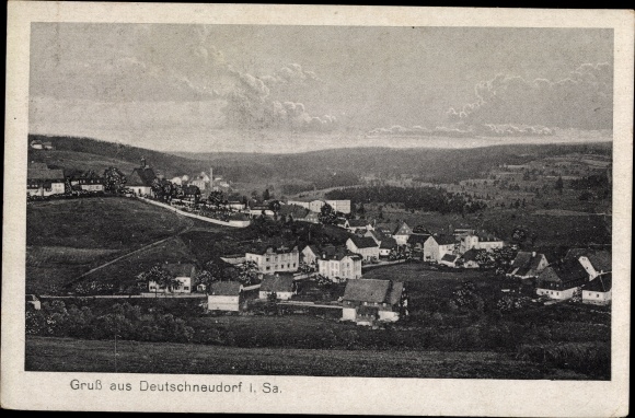 Ak Deutschneudorf in het Erzgebirge, algemeen beeld