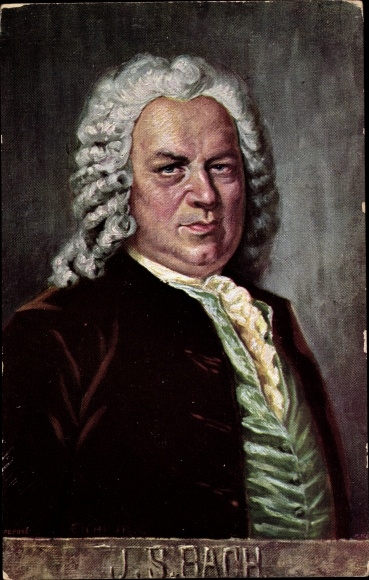 Kunstenaarsbriefkaart Eichhorn, componist Johann Sebastian Bach, portret