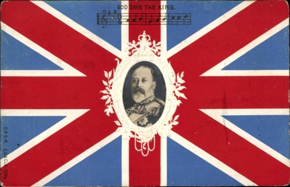 Emboss-lied Ak God save the King, King Edward VII.