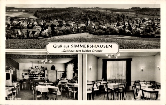 Postcard Simmershausen Fuldatal in Hesse, Gasthaus zum Kühlen Grund, general view