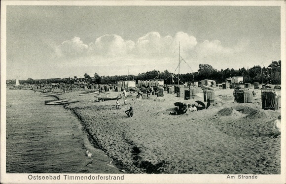 Ak Ostseebad Timmendorfer Strand, Ostseebad Timmendorferstrand, Strand mit vielen Strandkörben, W