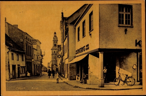 Postcard Zülpich North Rhine-Westphalia, street section, Kinat, Kaiser, church