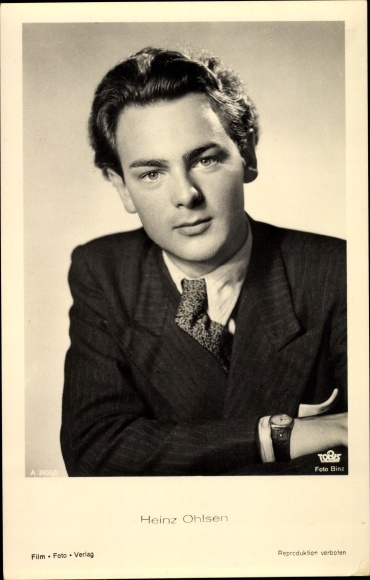 Postcard actor Heinz Ohlsen, portrait, suit