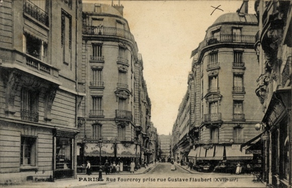 Ansichtkaart Parijs XVII, Rue Fourcroy, Rue Gustave Flaubert