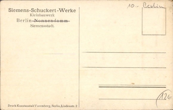 Postcard Berlin Spandau Siemensstadt, Siemens Schuckert Werke, small building