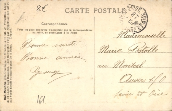 Postcard Meudon Hauts de Seine, Passage d'un Bateau Parisien between the St-Germain and the Seguin