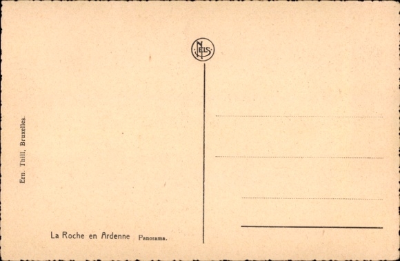 KP La Roche en Ardenne Wallonia Luksemburg, panoramiczny widok na rzekę, wzgórza, domy