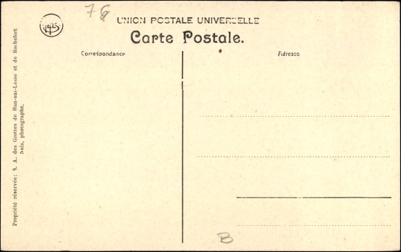 Postcard Han sur Lesse Wallonien Namur, The Cave Railway, First Rocks of Faule