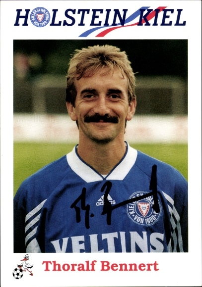 Autograph card footballer Thoralf Bennert, Holstein Kiel, autograph