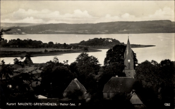 Ak Gremsmühlen Malente in Ostholstein, Keller-See, Kirche