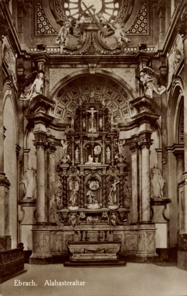 Postcard Ebrach Steigerwald, monastery, alabaster altar