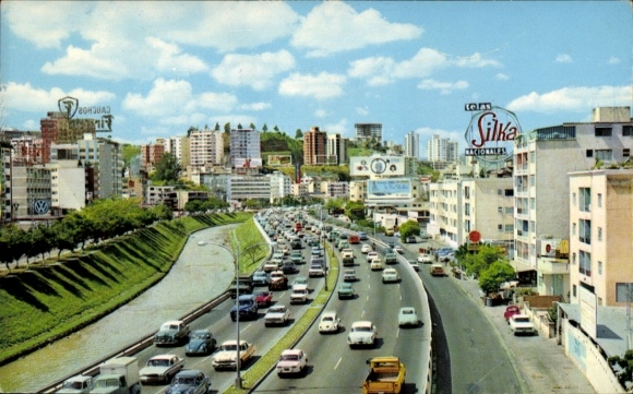 Postcard Caracas Venezuela, Autopista del Este