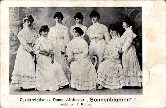 Ak Österreichisches Damen-Orchester Sonnenblumen, Direktion F. Höhne