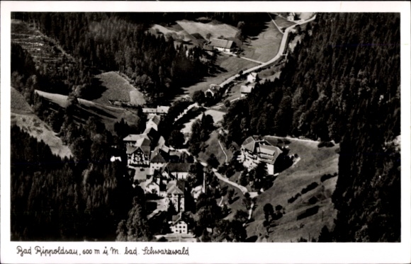 Ak Bad Rippoldsau Schapbach im Schwarzwald, Luftaufnahme von  Schwarzwald, 600 m, Schwarz-Weiß Fo