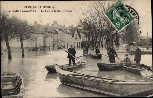 KP Saint Mammes Seine et Marne, La Place et le Quai de Seine, Crue de la Seine