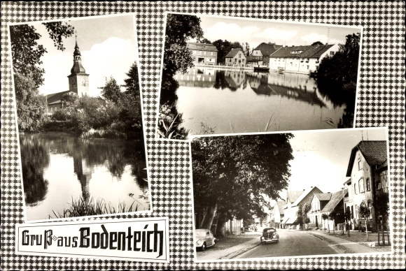 PC Bad Bodenteich in the Lüneburg Heath, part of the pond, part of the street