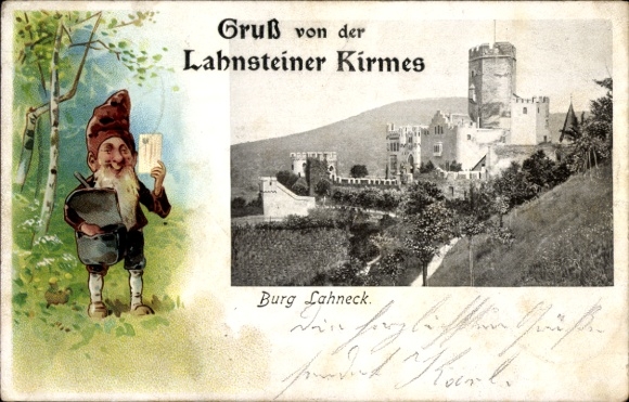 KP Oberlahnstein Lahnstein am Rhein, Zamek Lahneck, karzeł, Jarmark Lahnstein