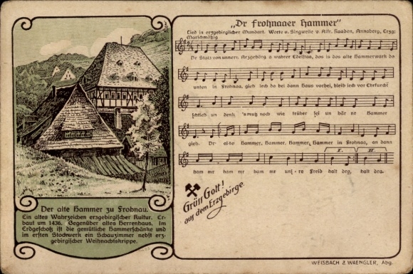 Song Postcard Kaaden, Alfred, Dr Frohnaaer Hammer, The Old Hammer in Frohnau