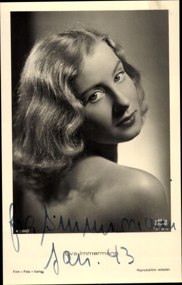 Ak Schauspielerin Eva Immermann, Portrait, Autogramm