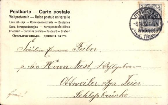 Postcard Man and woman playing chess, chess