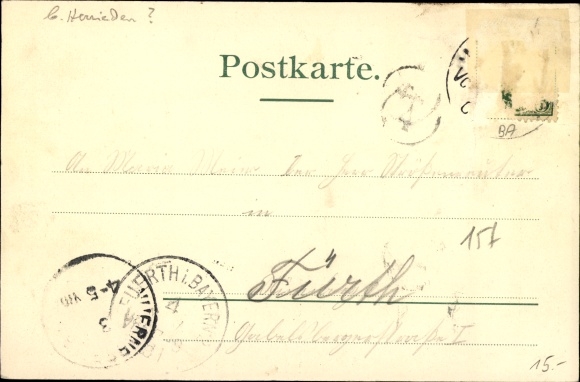 Ak Merkendorf in Midden-Franken, uitzicht op de stad
