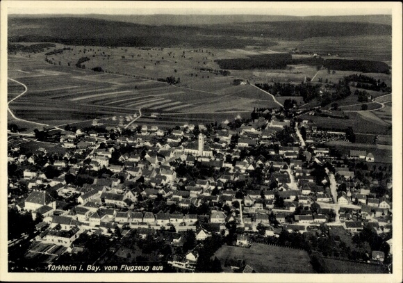 Ak Türkheim in Zwaben, afstandsschot, uitzicht vanuit het vliegtuig