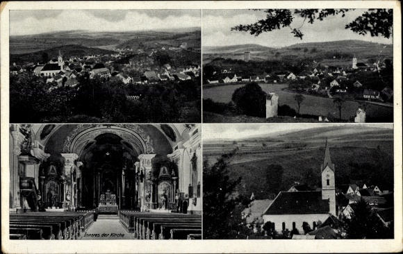 PC Hohenfels Oberpfalz, overall view of the city, church, interior view