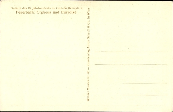 Artists Postcard Feuerbach, Anselm, Orpheus and Erydice