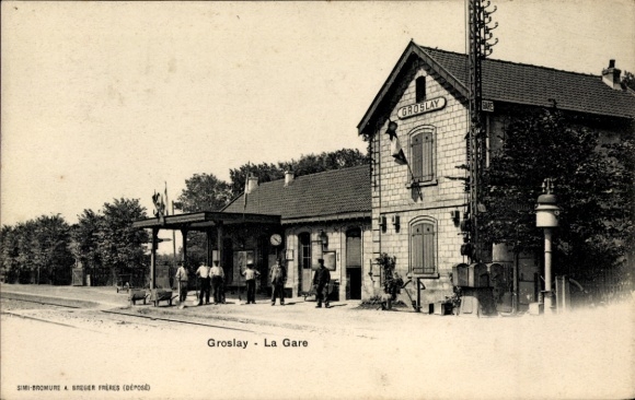 Postcard Groslay Val d'Oise, station track side