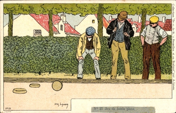Kunstenaar Ak Jeu de Boule bord