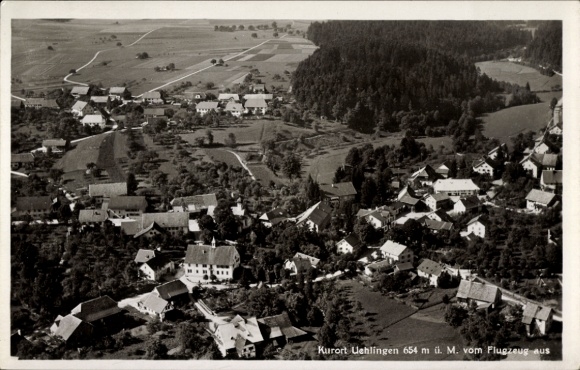 Ak Uehlingen Ühlingen Birkendorf im Schwarzwald, Fliegeraufnahme