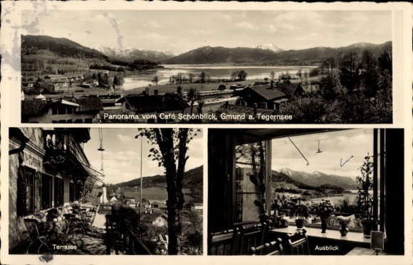 Postcard Gmund am Tegernsee Upper Bavaria, restaurant and cafe Schönblick