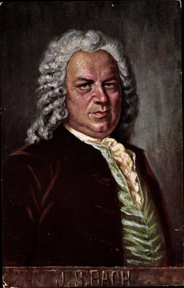 Kunstenaarskaart Eichhorn, componist Johann Sebastian Bach, portret