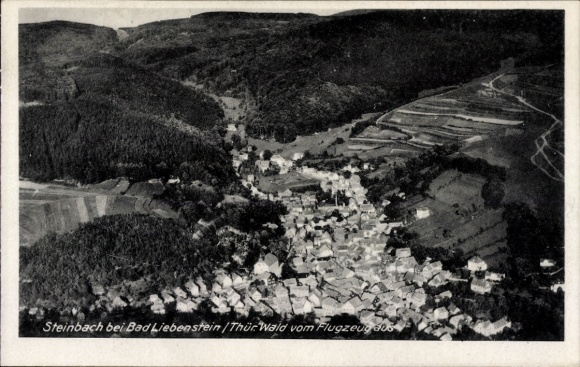 Postcard Steinbach Bad Liebenstein in Thuringia, aerial photograph
