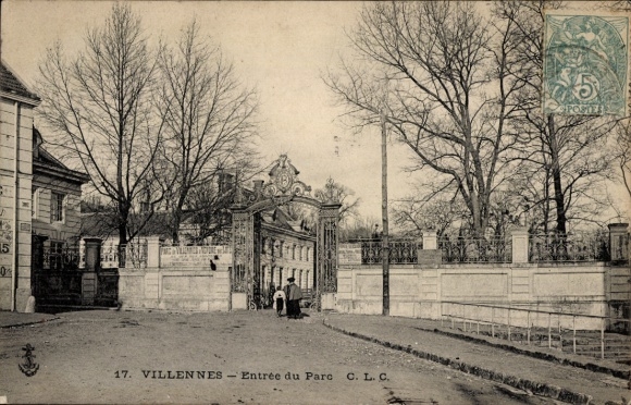 Postcard Villennes sur Seine Yvelines, Entree du Parc