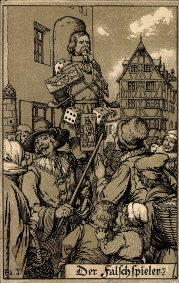 Artist Postcard Jodolfi, The Cardsharp