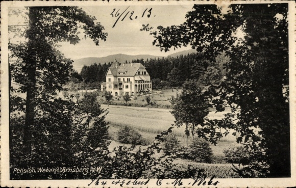 Ak Arnsberg im Sauerland Westfalen, Pension Weber
