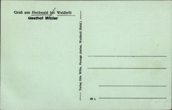 Postcard Hochwald Waldbröl in the Oberbergisches Land, Gasthof Mittler, horses