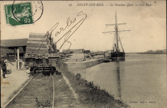 Ak Isigny sur Mer Calvados, le Nouveau Quai