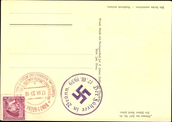Postcard Führer and Reich Chancellor Adolf Hitler, portrait, Men of the Time No. 91