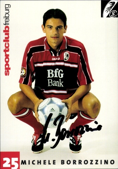 Autogrammkarte Fußballer Michele Borrozzino, SC Freiburg, Autogramm