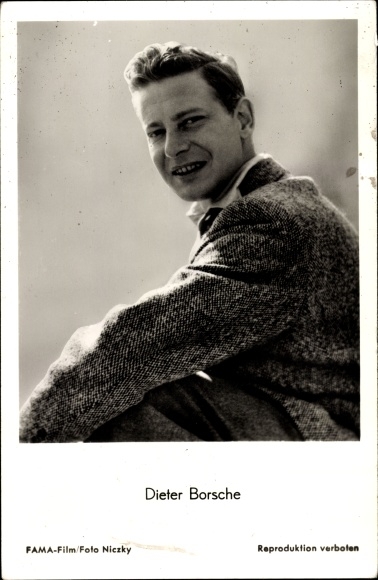 Postcard actor Dieter Borsche, portrait, jacket, collar