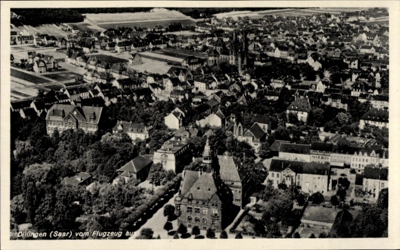 Postcard Dillingen an der Donau, aerial photograph
