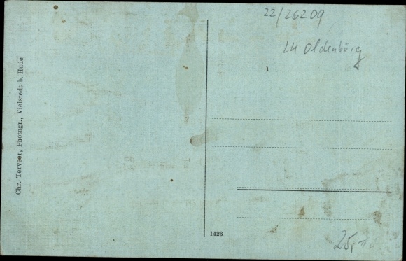 Moonlight Postcard Hatten in Oldenburg, inn, bakery and business Georg Witte, pastorate