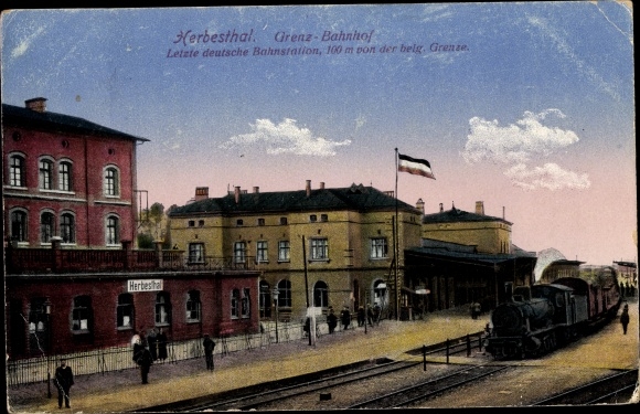 PC Herbesthal Lontzen Wallonia Liège, border station, track side, La Gare