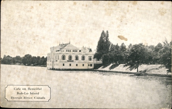 KP Canada, kawiarnia na pięknej rzece Detroit na wyspie Bob Lo Island