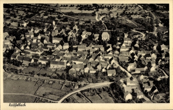 Postcard Kröffelbach Waldsolms in the Taunus Hesse, aerial photograph