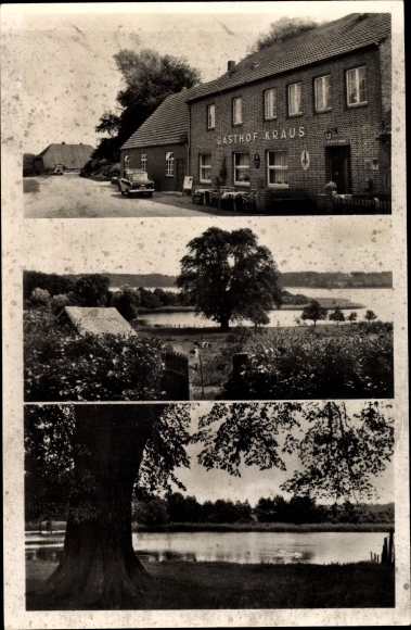 Postcard Groß Zecher Seedorf in Lauenburg, Gasthof Heinrich Kraus, Seepartie
