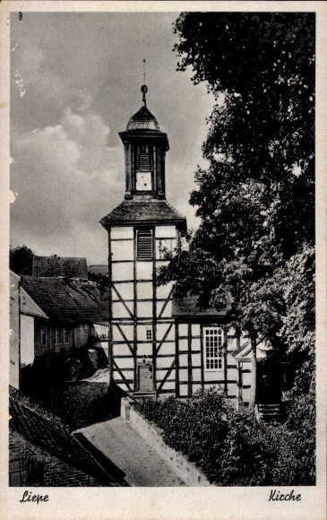 Postcard Liepe an der Oder Barnim District, Church