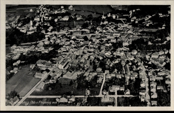 Postcard Bad Aibling in Upper Bavaria, aerial photograph